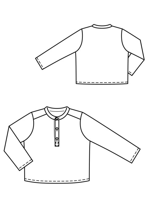 Pattern Shirt with stand-up collar and polo fastening (Burda 6/2020, pattern number 132)