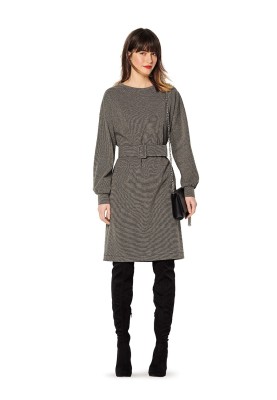 Pattern Knitted dress with a belt (Burda 2/2020, pattern number 6180 A)