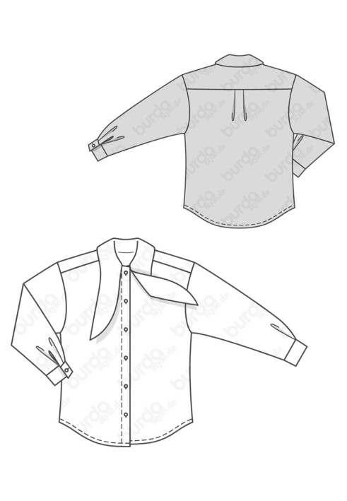 Pattern Shirt with collar-tie (Burda 2/2019, pattern number 6263 A)