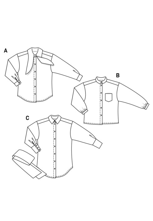 Pattern Shirt with collar-tie (Burda 2/2019, pattern number 6263 A)