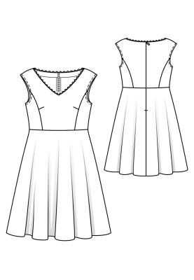 Pattern Dress with pressed bodice and full skirt (Burda 6/2020, pattern number 125 B)