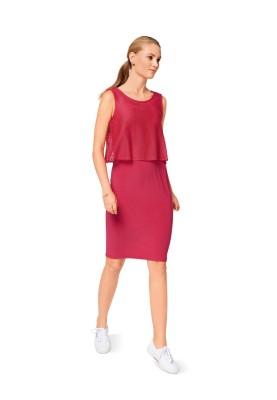 Pattern Knitted dress with two-layer top (Burda 1/2017, pattern number 6508 A)