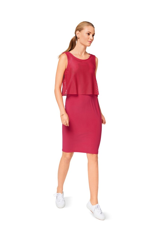 Pattern Knitted dress with two-layer top (Burda 1/2017, pattern number 6508 A)