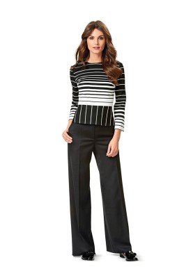 Pattern Marlene trousers with iron-on arrows (Burda 2/2016, pattern number 6613 A)