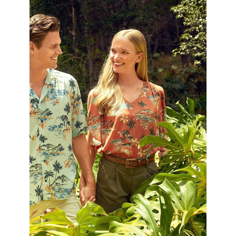 Pattern Blouse with solid...