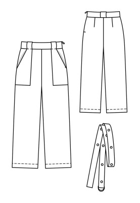 Pattern Straight-cut pants with high waist (Burda 3/2019, pattern number 102 A)