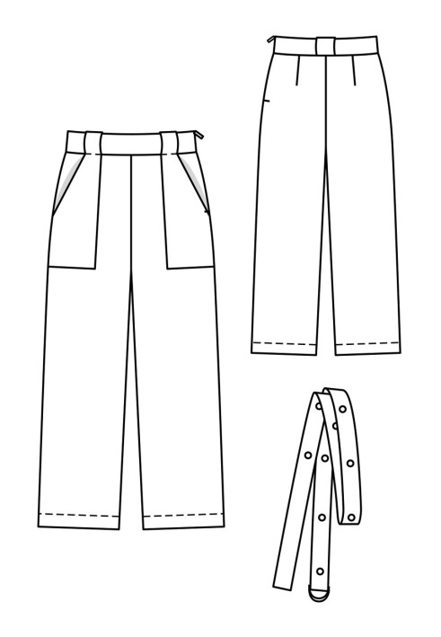 Pattern Straight-cut pants with high waist (Burda 3/2019, pattern number 102 A)