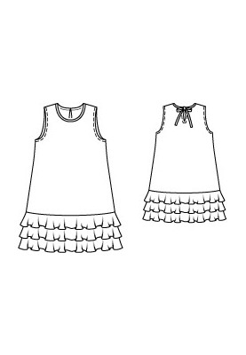 Pattern Knitted dress with ruffles (Burda 4/2010, pattern number 133)