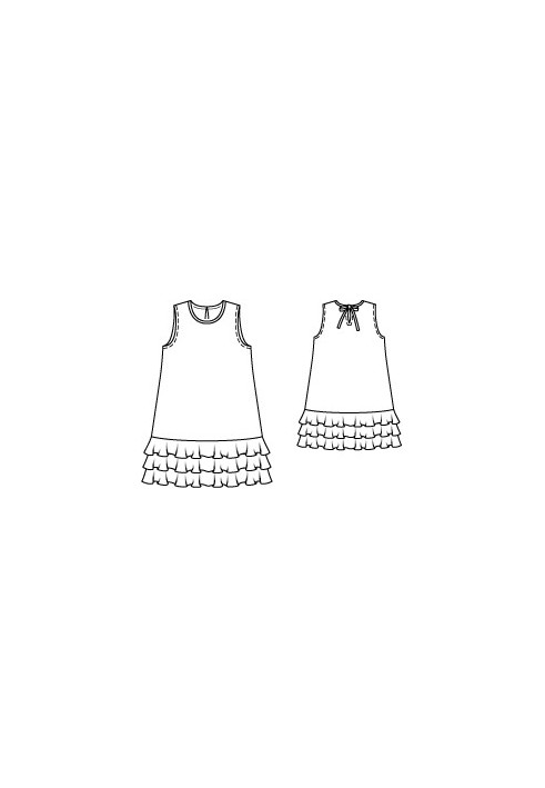 Pattern Knitted dress with ruffles (Burda 4/2010, pattern number 133)