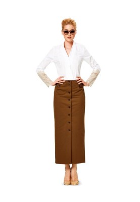 Pattern Pencil skirt with button fastening (Burda 1/2014, pattern no. 6902 B)