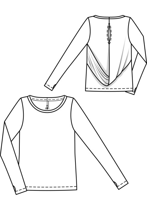 Pattern Straight pullover with drapery on the back (Burda 1/2018, pattern number 106)