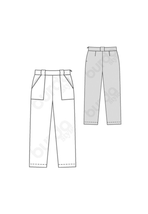 Pattern Straight-cut linen trousers with large pockets (Burda 1/2020, pattern no. 6218 A)