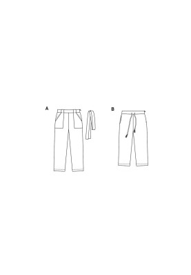 Pattern Straight-cut linen trousers with large pockets (Burda 1/2020, pattern no. 6218 A)