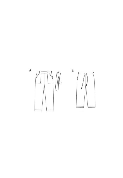 Pattern Straight-cut linen trousers with large pockets (Burda 1/2020, pattern no. 6218 A)