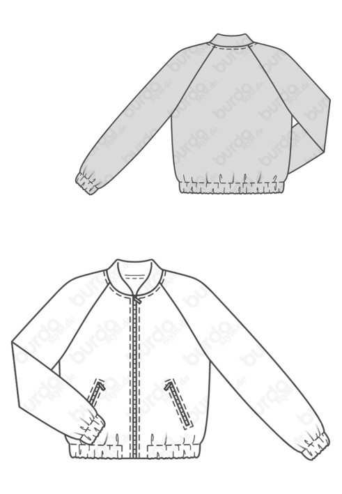 Pattern Bomber jacket with raglan sleeves (Burda 2/2017, pattern number 6478 A)