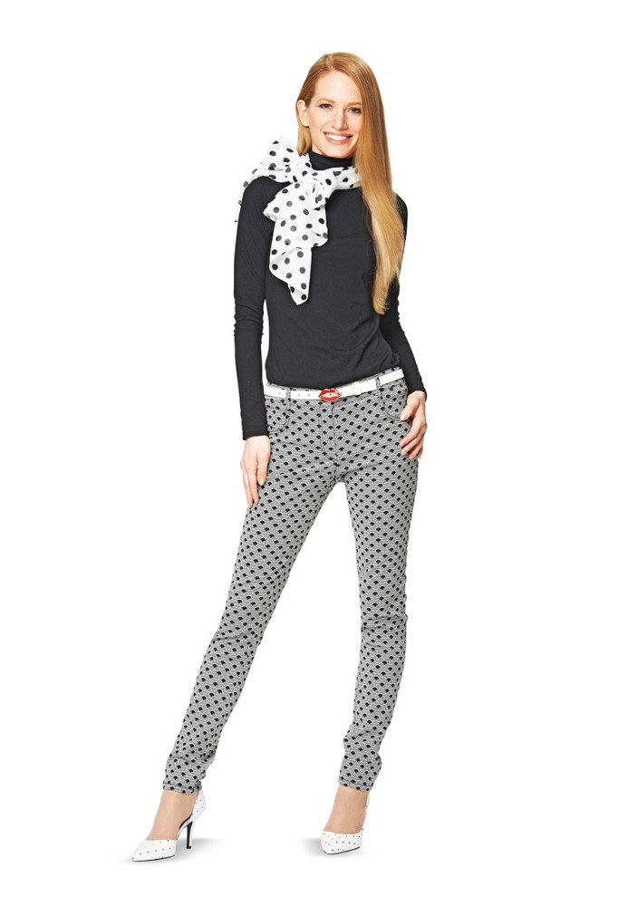 Pattern Pants with a narrow cut in denim style (Burda 2/2014, pattern number 6855 A)