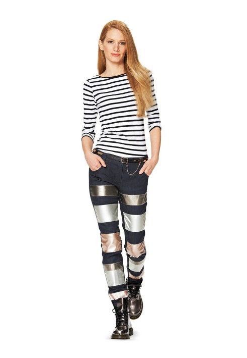 Pattern Pants with a narrow cut in denim style (Burda 2/2014, pattern number 6855 A)