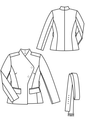 Pattern Jacket of a fitted silhouette with a stand-up collar (Burda 10/2018, pattern number 108)