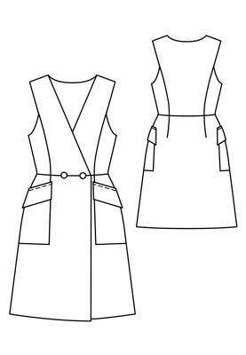 Pattern Dress-vest in the style of safari (Burda 2/2020, pattern number 113 A)