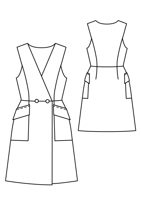 Pattern Dress-vest in the style of safari (Burda 2/2020, pattern number 113 A)