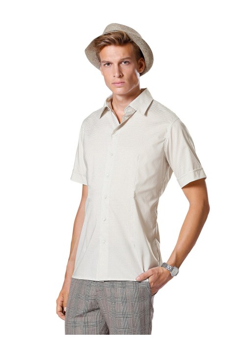 Pattern Shirt with a fitted cut combined (Burda 1/2014, pattern number 6931 A)