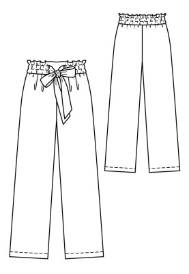 Pattern Straight-cut trousers with an elastic waistband (Burda 8/2018, pattern number 106 A)