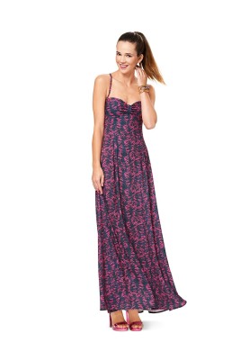 Pattern Long dress with thin straps (Burda 1/2017, pattern number 6537 B)