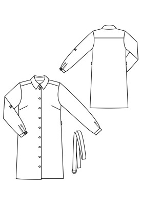 Pattern Dress-shirt with turn-down collar and belt (Burda 3/2020, pattern number 114)