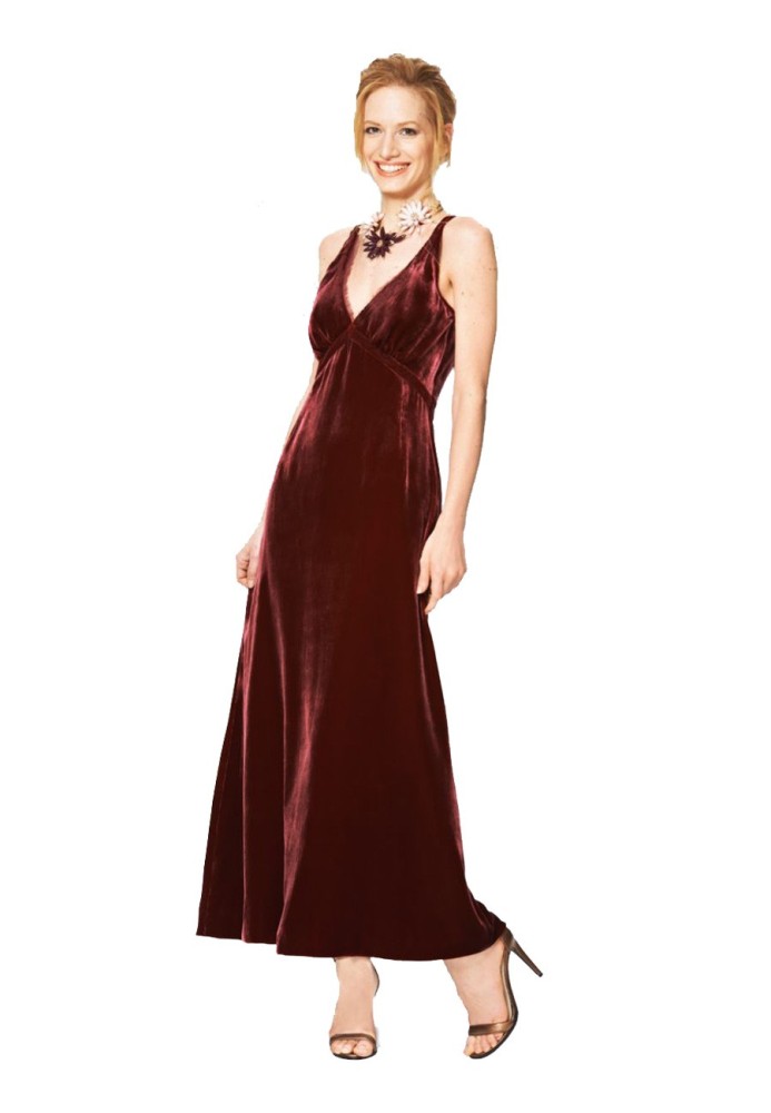 Pattern Velvet dress with straps (Burda 2/2014, pattern number 6857 A)