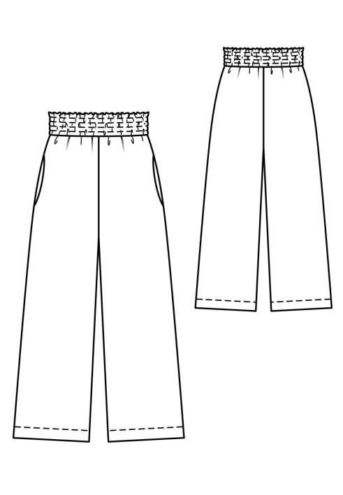 Pattern Wide-cut pants with an elastic waistband (Burda 6/2019, pattern number 116)