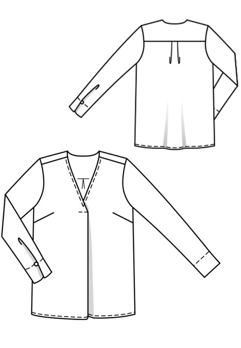 Pattern Straight-cut blouse with one-sided pleat (Burda 12/2018, pattern number 106)