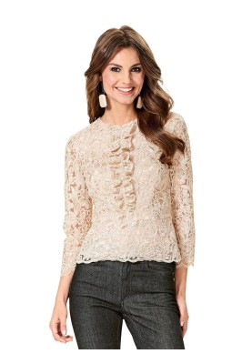 Pattern Lace blouse with basque and ruffle (Burda 2/2016, pattern number 6567 C)