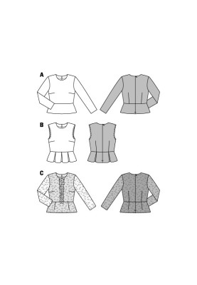 Выкройка Блузка кружевная с баской и рюшем (Burda 2/2016, № выкройки 6567 C)