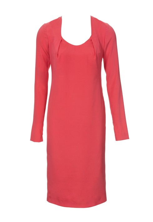 Pattern Long Sleeve Crepe Satin Sheath Dress (Burda 4/2012, Pattern No. 103 C)