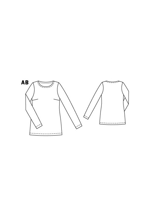 Pattern Long pullover of a fitted silhouette (Burda 10/2010, pattern number 140 A)