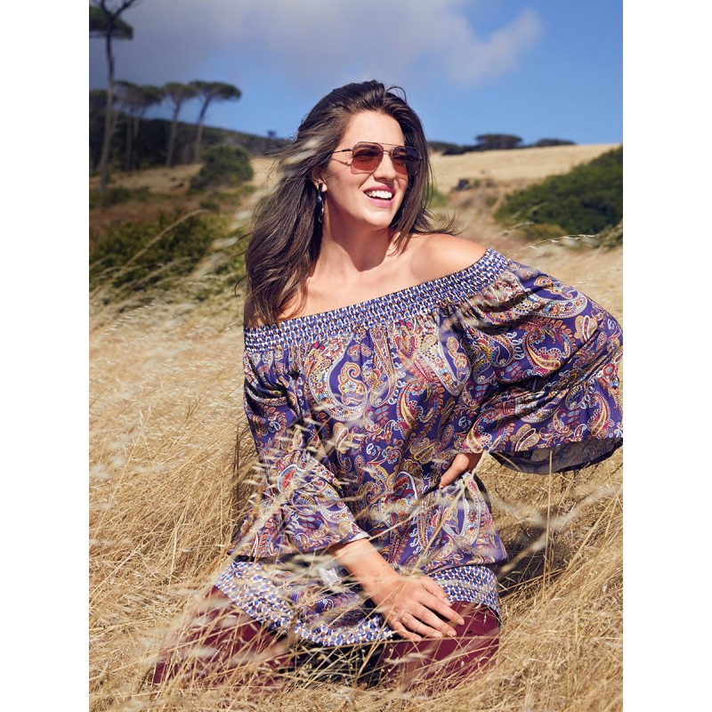 Pattern Tunic with a Carmen...