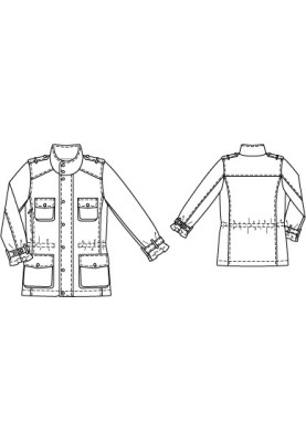 Gabardine parka pattern with a high stand-up collar (Burda 10/2010, pattern number 137)