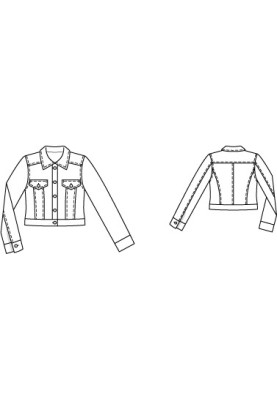 Выкройка Куртка джинсовая приталенного кроя (Burda 2/2010, № выкройки 109)