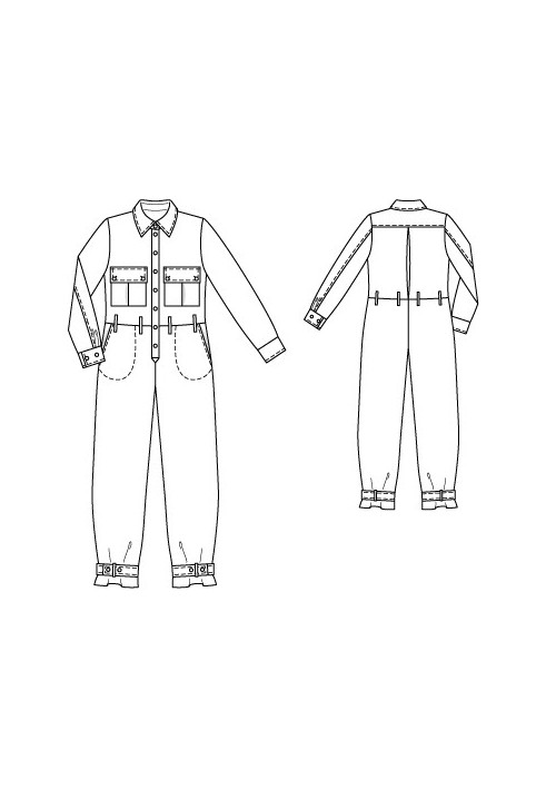 Выкройка Комбинезон атласный с отложным воротником (Burda 10/2010, № выкройки 103)