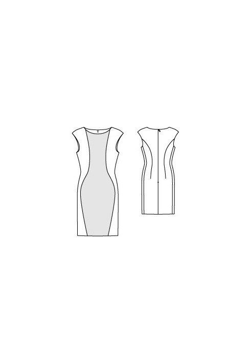 Pattern Sleeveless Sheath Dress with Boat Neck (Burda 9/2012, Pattern No. 121)