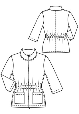 Pattern Jacket with 3/4 length bell sleeves (Burda 9/2018, pattern no. 105)