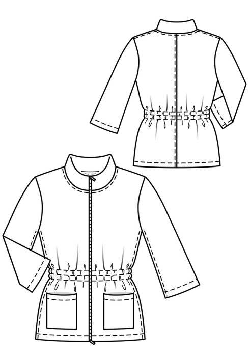 Pattern Jacket with 3/4 length bell sleeves (Burda 9/2018, pattern no. 105)