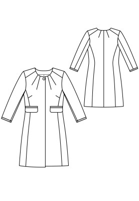 Pattern Single-breasted coat with a fitted cut (Burda 12/2017, pattern number 102)