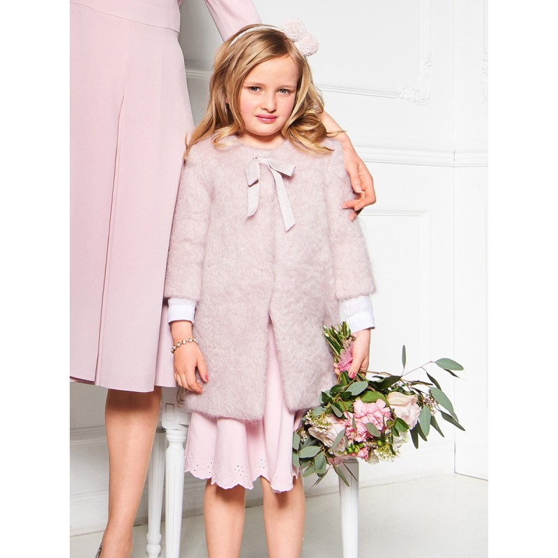 Pattern A-line mohair coat...