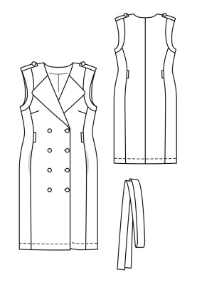 Pattern Double-breasted dress in the style of a trench coat (Burda 9/2018, pattern number 122)