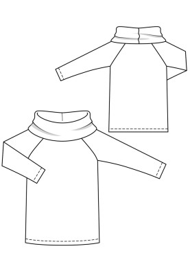 Pattern Pullover with raglan sleeves and collar-clamp (Burda 9/2018, pattern number 125)