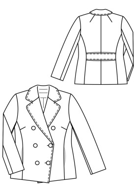 Pattern Double-breasted jacket with pockets in the seams (Burda 9/2018, pattern number 127)