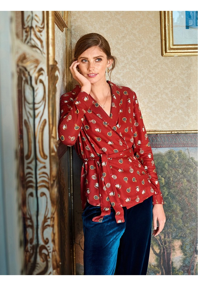 Pattern Blouse with a smell and shawl collar (Burda 9/2018, pattern number 120)