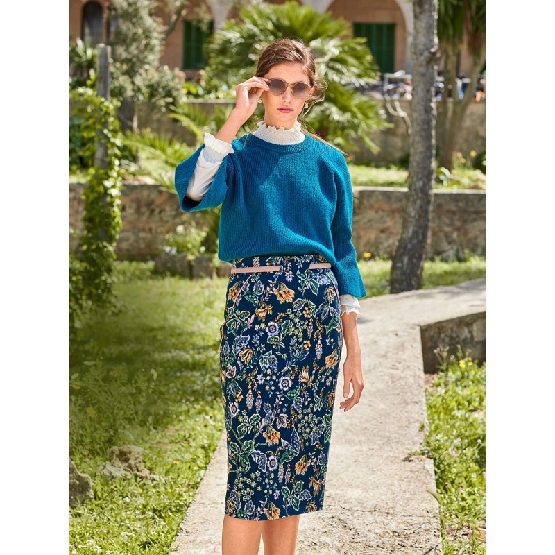 Pattern Pencil skirt with...