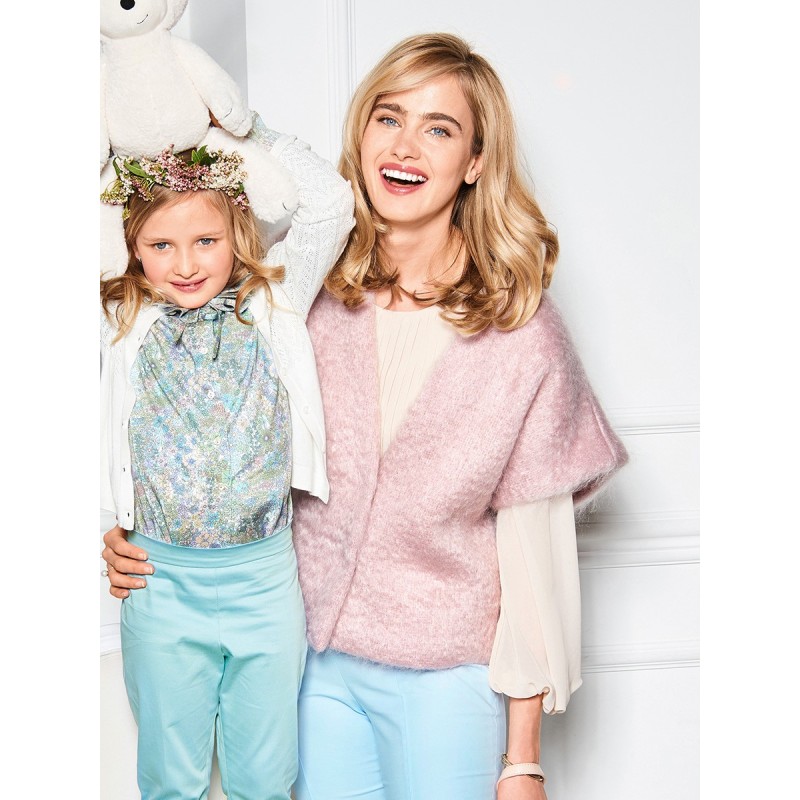 Pattern mohair vest with...